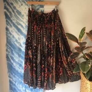 Vintage Style Boho Hippie Floral Peasant Skirt